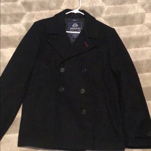 Men’s American rag black 6 button up peacoat